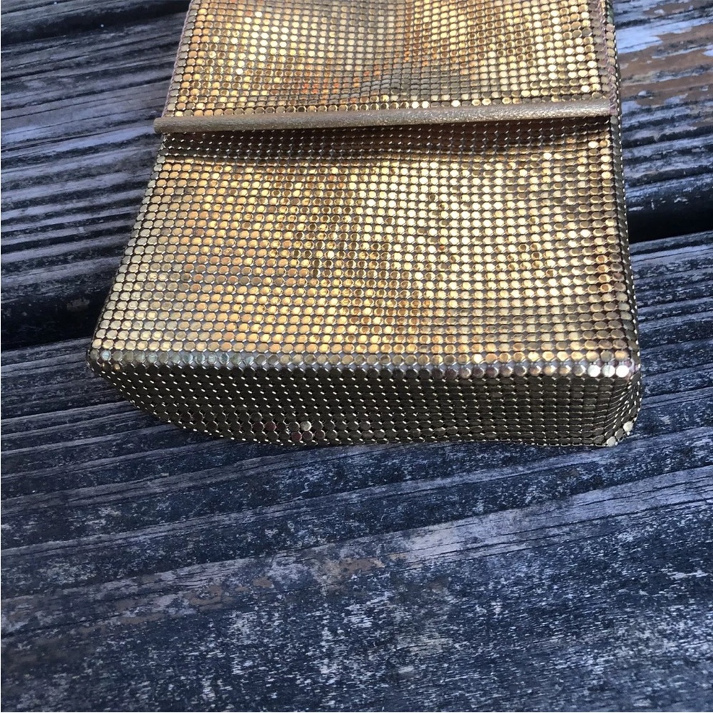 Whiting & Davis Gold Mesh Box Purse Evening Metal Clutch Bag Vintage 50s 60s - Picture 5 of 10